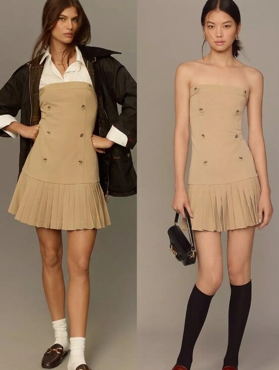 Anthropologie Dresses & Skirts - Anthropologie Maeve Flat White Strapless Pleated Prep Dress Academia Collegiate